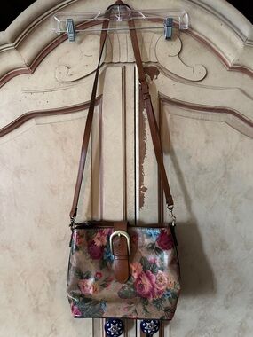 Patricia Nash Leather Vintage Victorian Garden Crossbody Bag/Purse